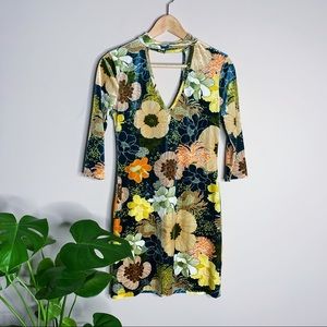CURRENT + PROJECT VELVET FLORAL PRINT DRESS